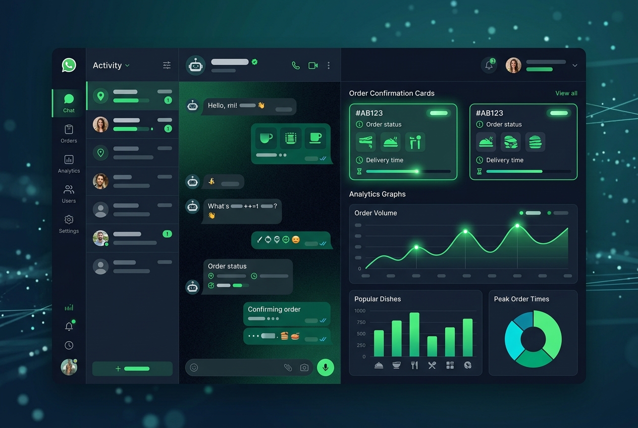 FreshBite Restaurants — WhatsApp AI order capture dashboard